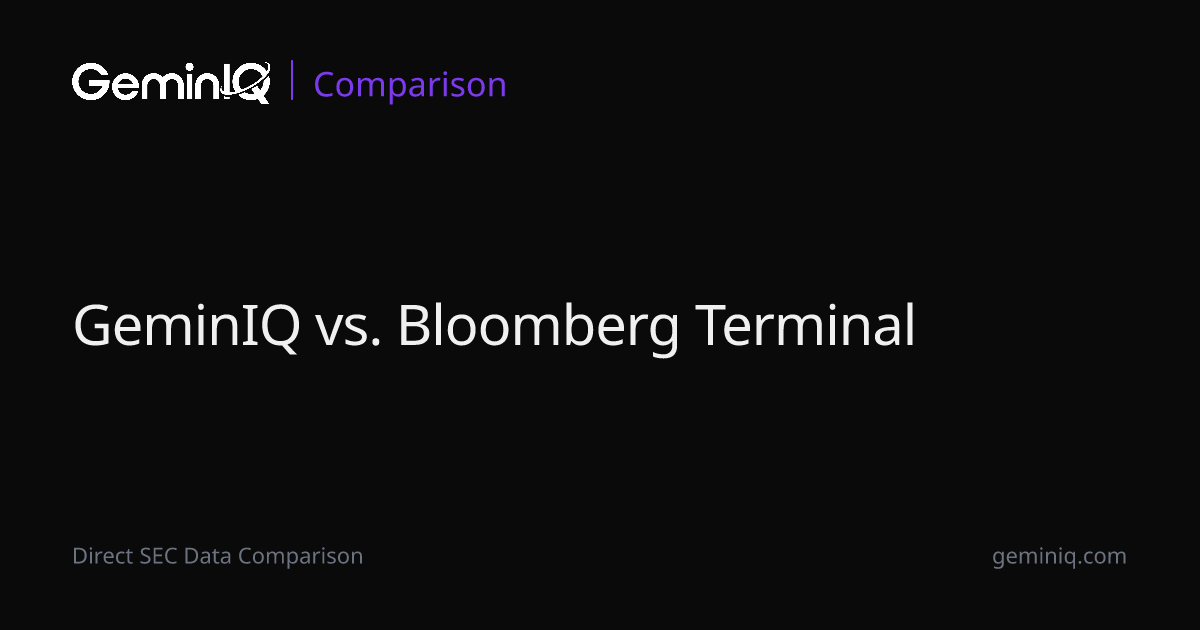 GeminIQ vs Bloomberg Terminal: SEC Data at 99% Less