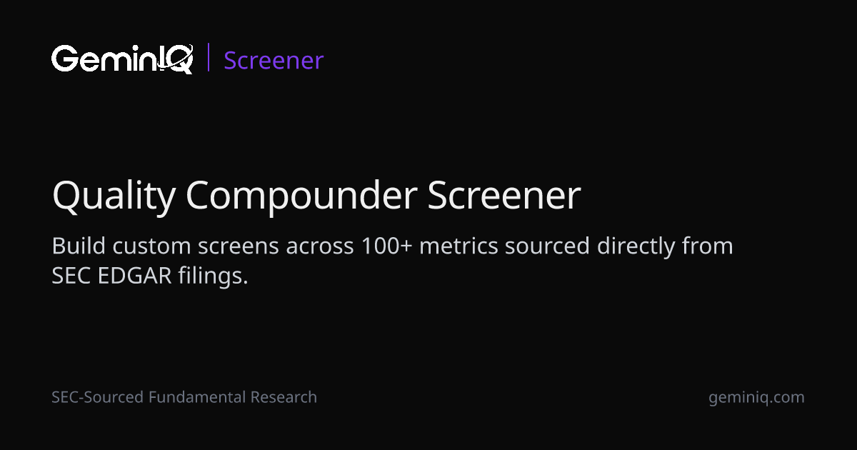 Quality Compounder Screener | GeminIQ